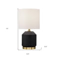 thumbnail image 4 of 15" Black and Gold Ceramic Cylinder Table Lamp With White Drum Shade, 4 of 10