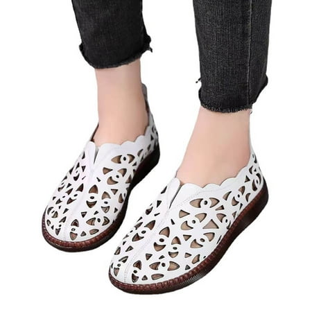 

Women s Hollow-out Leatherette Flat Heel Flats