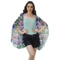 thumbnail image 2 of Moomaya Printed Beach Clothes For Women Tassel Shrug Swim Cover Up Cardigan, 2 of 5