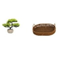 thumbnail image 1 of Árbol bonsái artificial,Árbol bonsái artificial para decoración de escritorio de interior y hogar,Árbol bonsái falso Planta falsa en maceta Planta falsa,Bandeja de almacenamiento tejida, 1 of 8