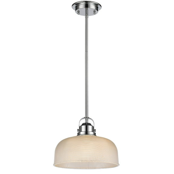 IRONCLAD Industrial-style 1 Light Chrome Finish Ceiling Mini Pendant 11" Wide
