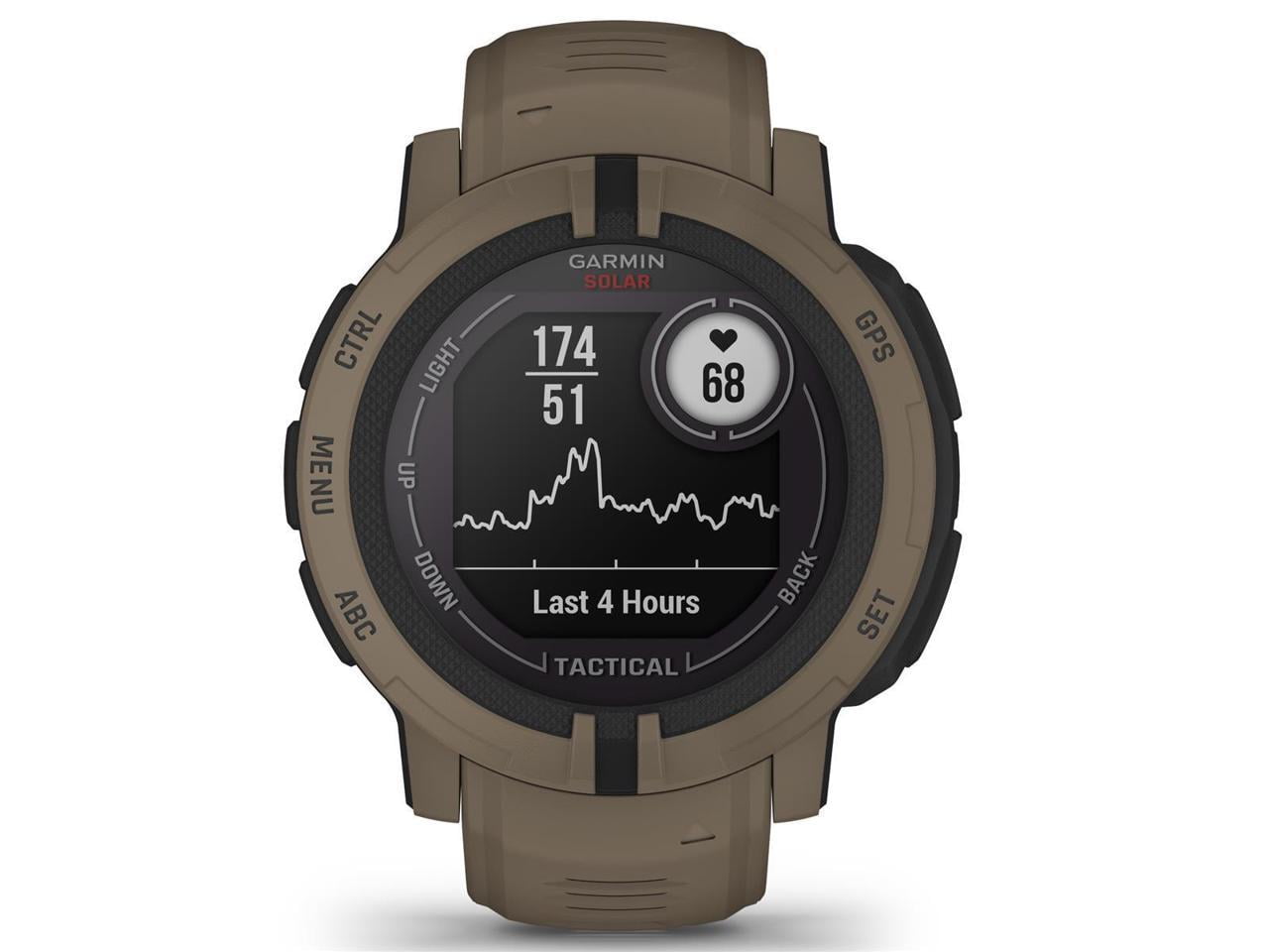 Garmin Instinct 2 Solar, Tactical-Edition, GPS Outdoor Watch, Solar Charging Capabilities, Multi-GNSS Support, Trackback Routing, Coyote Tan
