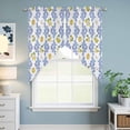 thumbnail image 6 of Summer Lemon Kitchen Window Curtains, Swag Curtains Valance for Bedroom Living Room Bathroom, Navy Blue Spring Floral Botanical Rod Pocket Window Treatment Curtain Block Drapes 2 Panels 36"x63", 6 of 9