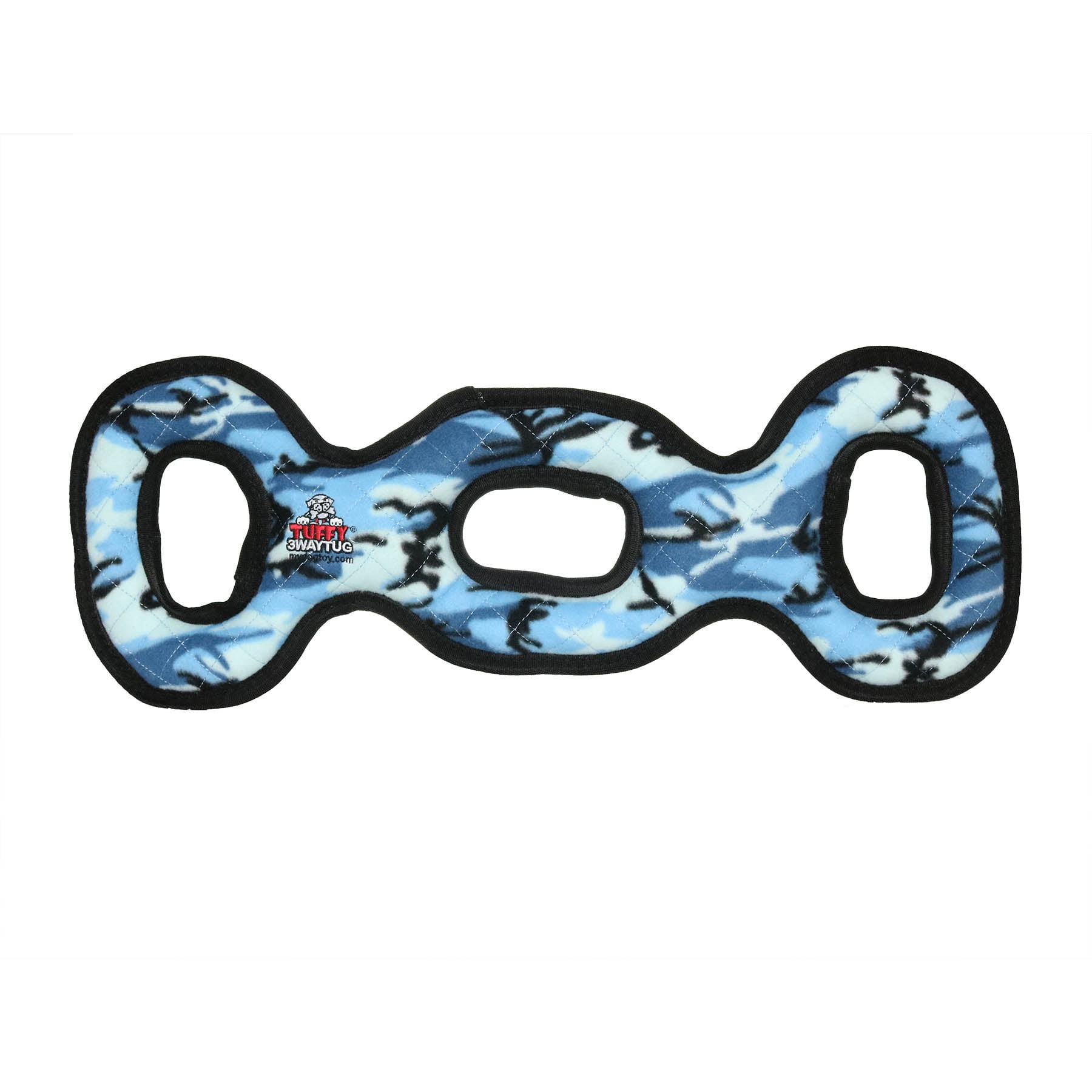 TUFFY® Ultimate 3WayTug Camo Blue, 2-Pack, Durable Plush Squeaky Dog Toys