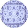 thumbnail image 1 of Ahgly Company Machine Washable Indoor Round Abstract Blue Modern Area Rugs, 4' Round, 1 of 4