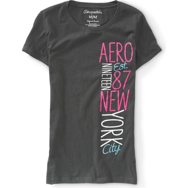 Camiseta gráfica Aeropostale Mujer Aero Est. 87 Nueva York Gris Extra Pequeña