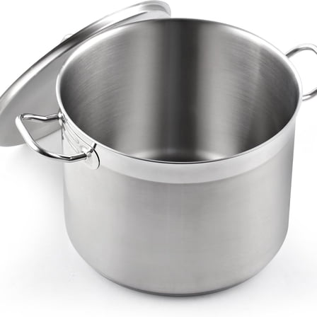 Stainless Steel, 20 Quart Professional Grade Stock Pot with Lid, Silver