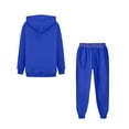 thumbnail image 4 of Toddler Boys Girls 2 Piece Sweatsuit Hooded Sweatshirt and Jogger Sweatpants Solid Kids Tracksuit Set Royal Blue, 10-11Y, 4 of 6
