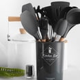 thumbnail image 5 of Juego de utensilios de cocina de silicona antiadherentes, herramientas de cocina con mango de madera, libres de BPA y resistentes al calor, diseño ergonómico para una amplia variedad de aplicaciones, 5 of 5