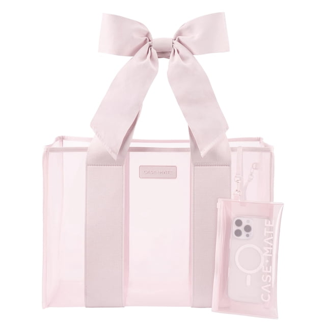 Beach Tote Case-Mate con lazo rosa impermeable para mujer, talla grande