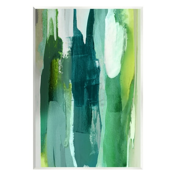 Stupell Industries Green Asymmetrical Abstract Abstract Painting Unframed Art Print Wall Art, 10 x 15
