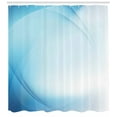 thumbnail image 3 of Blue Shower Curtain, Beam Effect Waves Abstract Technology Modern Art Curves Softness Illustration, Fabric Bathroom Set with Hooks, 69W X 84L Inches Extra Long, Blue and Pale Blue, by Ambesonne, 3 of 3