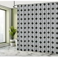 thumbnail image 5 of Ambesonne Grey Geometric Shower Curtain, Square and Stripes, 69"Wx70"L, Charcoal Grey Pale Grey, 5 of 5