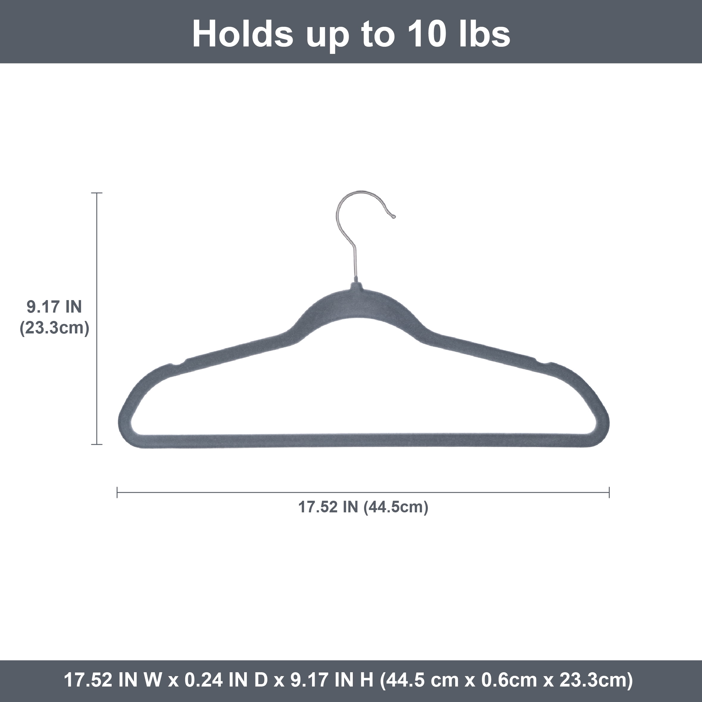 (3 pack) Better Homes & Gardens Non-Slip Gray Velvet Clothes Hangers 30-Pack