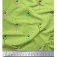 thumbnail image 1 of Soimoi Green Japan Crepe Satin Fabric Clove Leaves Decor Fabric Printed Yard 44 Inch Wide, 1 of 3