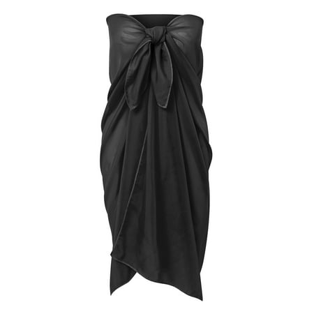 Sarong Swimsuit Coverup for Women Chiffon Long Beach Tie Wrap Skirt Bikini Sheer Scarf Bathing Suit Bottom  2 Pcs