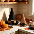 thumbnail image 5 of 2PC Halloween Decor Witch Hats Woven Rattan Plastic Tabletop Decor for Porch Entryway Mantel, 5 of 5