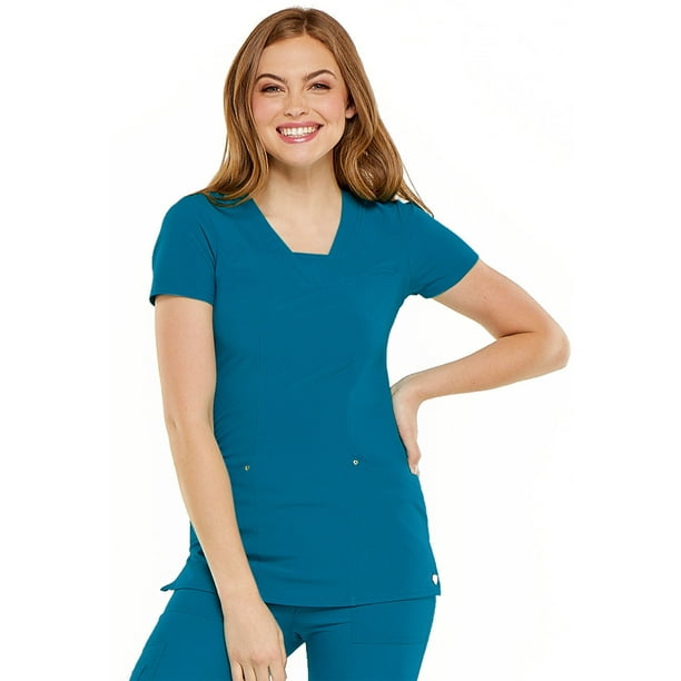 HeartSoul Heartsoul Love Always Scrubs Top for Women, VNeck, Plus