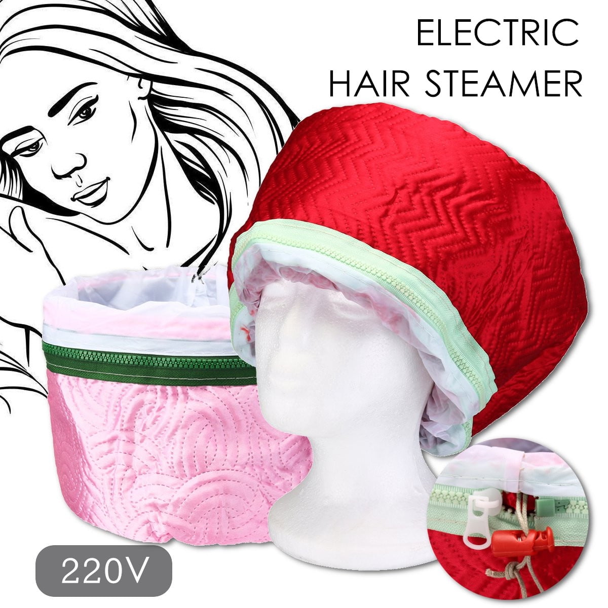 Bestller 110v Hair Thermal Steamer Treatment Hat Hair Styling And Treatment Steam Cap Detachable 