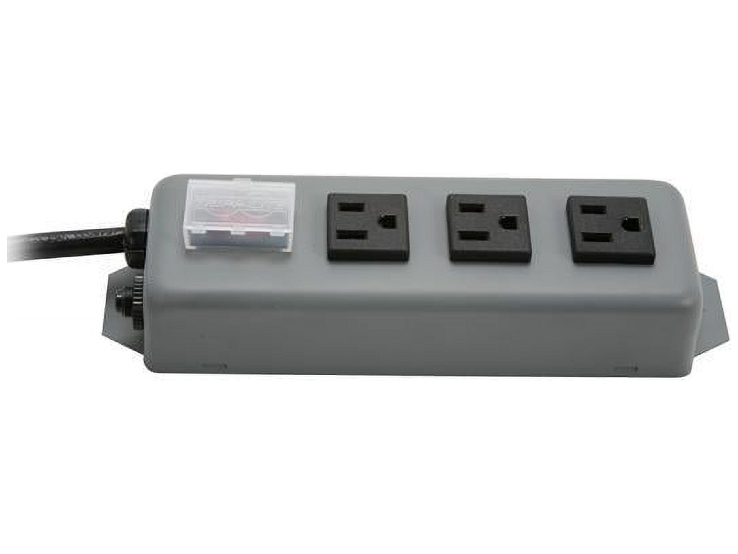 WABER INDUSTRIAL POWER STRIP METAL 3 OULTET 5-15P 6FT CORD