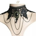 thumbnail image 6 of K-KED Gothic Vintage Black Choker Collar Crystal Pendant Necklace Chain Women Jewelry-06, 6 of 9