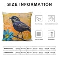 thumbnail image 5 of Nawypu  Birds Decorative Pillow Covers Bluebird Stand in Newspaper and Flower Print Cushion Cover Pillow Cases Standard Home Couch Decor Pillowslip Yellow, 5 of 5
