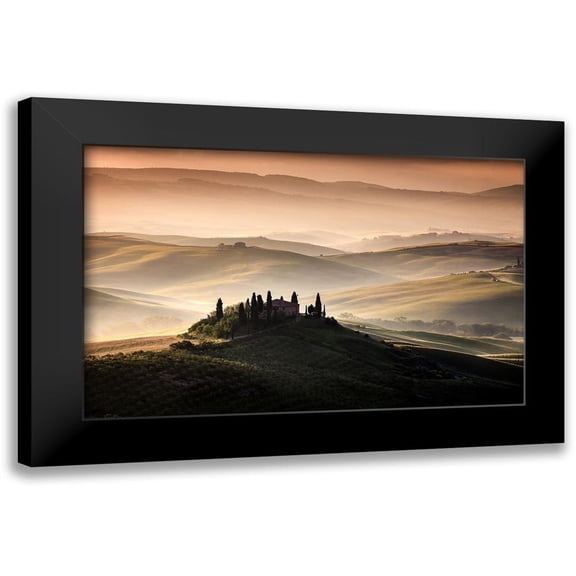 Bogaerts, Sus 14x10 Black Modern Framed Museum Art Print Titled - A Tuscan Country Landscape