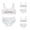 White 3pcs, variant on LYMAYTER Teen Girls Cotton Vest Style Training Bra Set Girls Soft Beginner Bras Comfortable Underwear