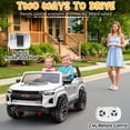 thumbnail image 3 of UBesGoo 24V 2 Seat Licensed Chevrolet Colorado Electric Ride on Car Toy for Toddler Kid w/ Remote Control, LED Lights, White, 3 of 10