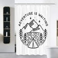 thumbnail image 2 of RV Shower Curtain for Camper Trailer Camping Bathroom, Camping Tent with Trees and Mountain, Shorter and Narrow Shower Curtain with Hooks Set, 47x64Inch, 2 of 2