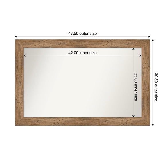 Amanti Art Custom Wall and Bathroom Mirror (30.5 x 47.5 in.), Owl Brown Frame