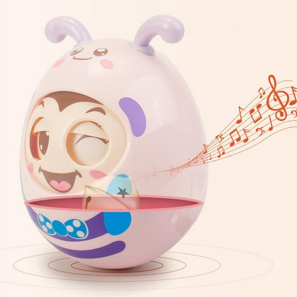 Adorable -poly Tumbler Doll Juguetes para el desarrollo del bebé - Rosa Rosado Hugo vaso de polietileno roly