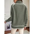 thumbnail image 5 of Fall Sweaters for Women Trendy Cute Cozy - Long Sleeve Colorblock Knitted Pullover Tops  Green S, 5 of 6