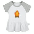 thumbnail image 1 of Nature Bonfire Pattern Dresses For Baby, Newborn Babies Skirts, Infant Princess Dress, 0-24M Kids Graphic Clothes (Gray Raglan Dresses, 6-12 Months), 1 of 4
