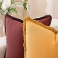 thumbnail image 5 of Firefly Hope 2-Pack 45*45cm Boho Farmhouse Linen Fringe Throw Pillows, Washed Cotton Tasseled Soft Accent Cushions for Couch & Bed, Dark Green, 5 of 5