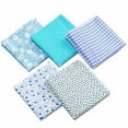 thumbnail image 3 of Unatoiry 5x Mixed 100 Cotton Fabric Material Bundle Scraps Offcuts Quilting Quilt Fabric blue 1Set, 3 of 6