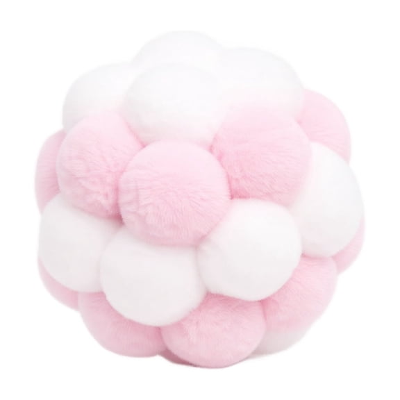 Assorted Plush Cat Toy Balls with Bells, Interactive Crinkle Sound Toys for Indoor Play, Self-Entertaining Pet Toys for Kittens(1.96in,Pink&White)