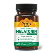 Country Life Melatonin, Rapid Release , 1 mg, 60 Tablets