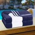 thumbnail image 6 of Superior Cabana Striped 2-Piece Oversized Cotton Beach Towel Set, Blue, 6 of 9