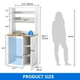thumbnail image 4 of DEXTRUS Kitchen Baker's Rack with Power Outlets, 6-Tier Microwave Mini Fridge Stand, White, 4 of 8