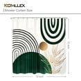 thumbnail image 5 of Green Chic Mid Century Shower Curtain for Bathroom Decor 72Wx72H Inches Boho Abstract Leaves Modern Tropical Simple Minimalist Fancy Geometric Fabric Waterproof Polyester 12 Pack Hooks, 5 of 6