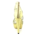 thumbnail image 6 of E-532-Mia, 5" Heel Womens Metallic Heel Sandal w/tripple straps & Studs. Gold / 8, 6 of 6