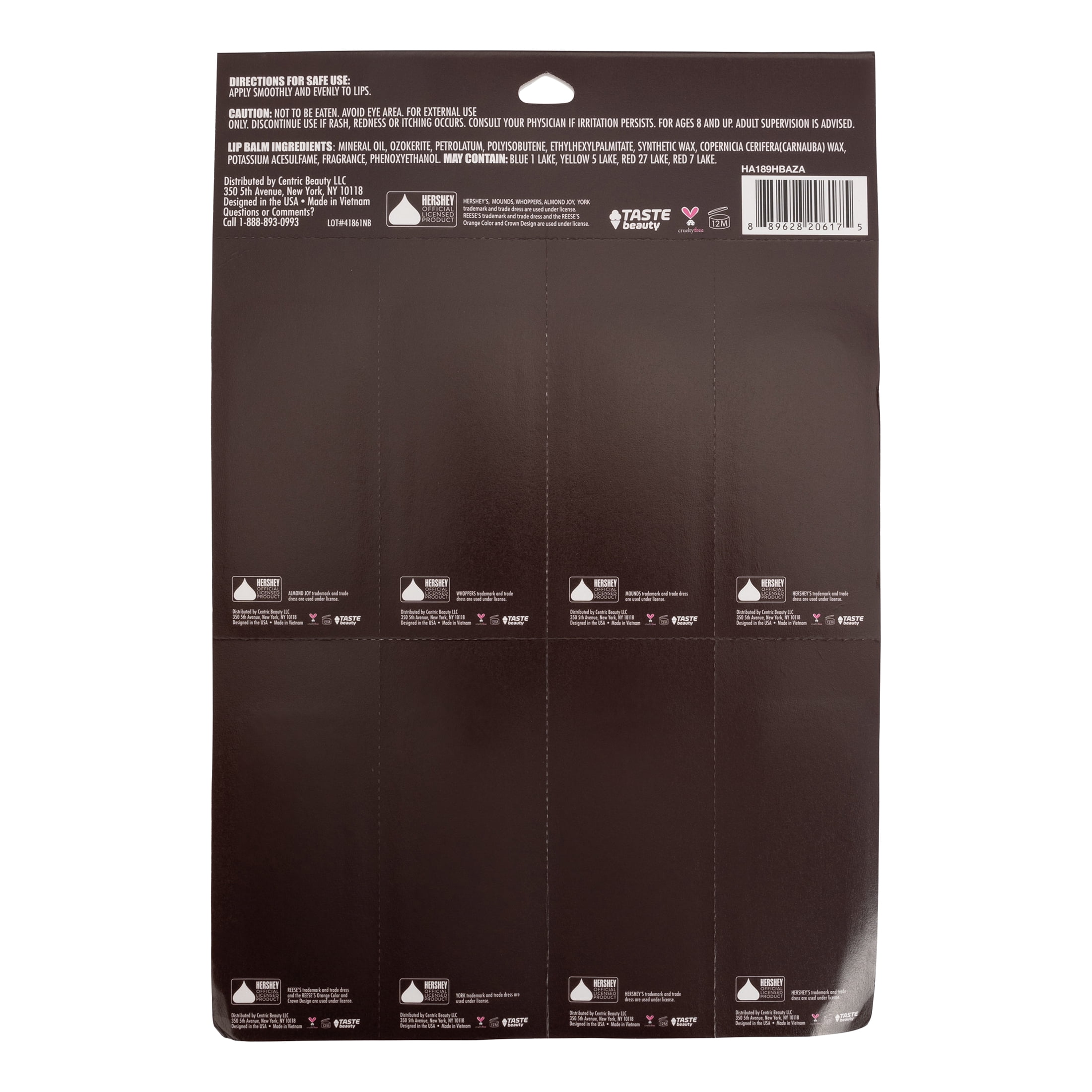 Hershey Tear & Share Lip Balms, 8 Pack, 27.2g, Multiple Flavors