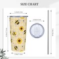 thumbnail image 5 of Plaid Pattern Bee Sunflower 20oz Stainless Steel Cups, Insulated Stainless Steel Travel Coffee Mug Tumbler With Lid And Straw Durable Coffee Cup Water Bottle For Hot & Cold Drinks, 5 of 6