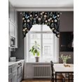 thumbnail image 3 of Spring Floral Swag Valances for Windows, Small Curtains Drapes, Elegant Pastoral Flowers Dragonfly Black Kitchen Window Curtains Over Sink Window Treatment Valance for Bedroom/Bathroom 56"x36", 3 of 5