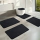 thumbnail image 5 of Juego de alfombras de baño de espuma, con forro polar grueso y suave, absorbentes y lavables a máquina, con base antideslizante para mayor seguridad en la ducha (Negro), 5 of 9