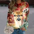 thumbnail image 2 of SJLDQY Womens Sweatshirts Xmas Deer Graphic Sweatshirts for Women Trendy Hoodies Long Sleeve Fashion Crewneck Tops 2025 Fall Winter Clothes, 2 of 6