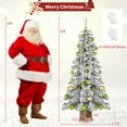 thumbnail image 3 of Costway 1 PCS 6 FT Artificial Xmas Tree Hinged Christmas Tree with 589 Flocked Branch Tips, 3 of 10