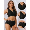 thumbnail image 3 of Unique Bargains Women's Lace Bra and Panty Sets Wire-free Bras Lingerie Set Black 36 E, 3 of 6