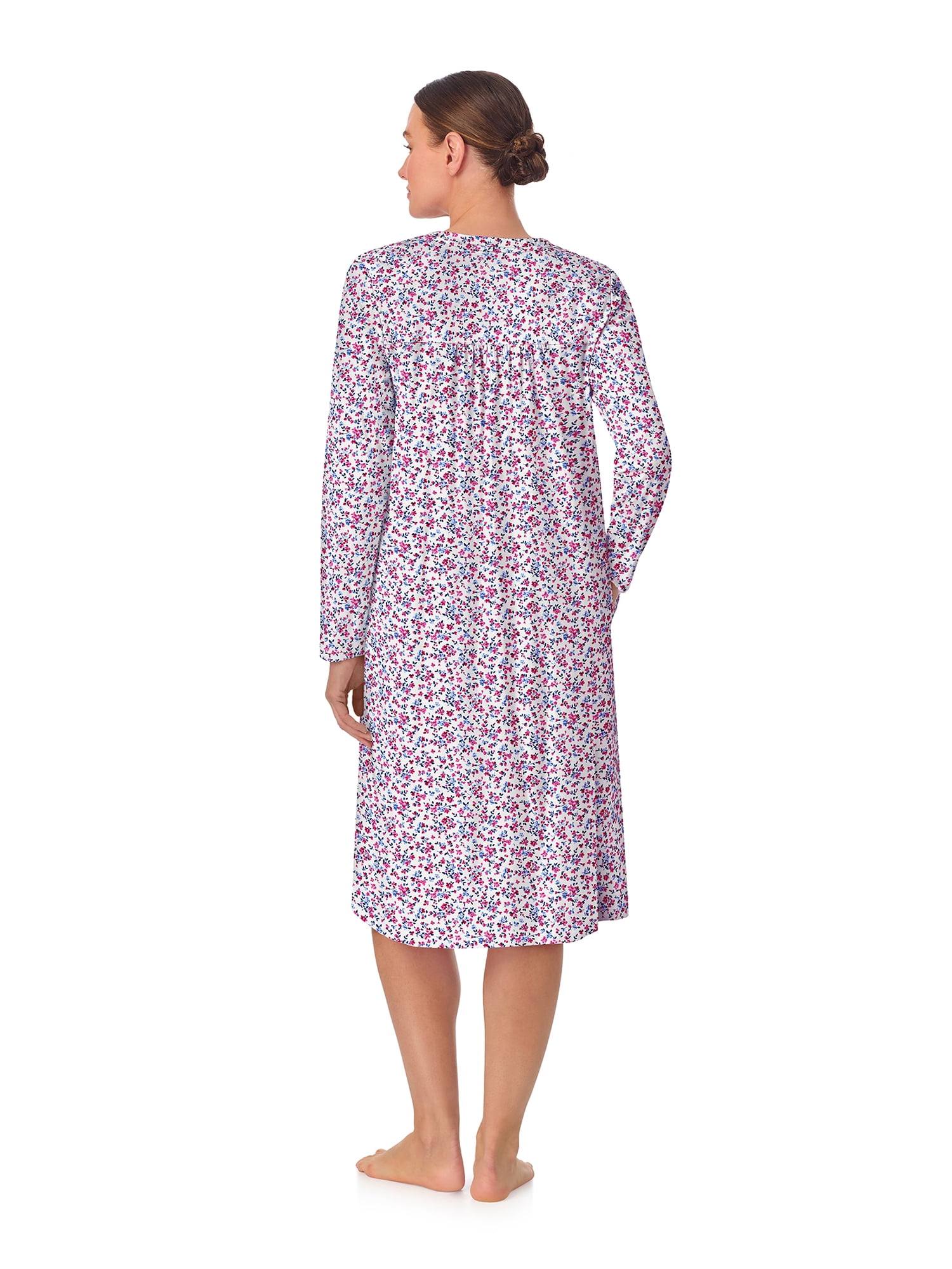 Aria Women’s 100% Cotton Long Sleeve Ballet 44" Nightgown, Sizes XS-5X